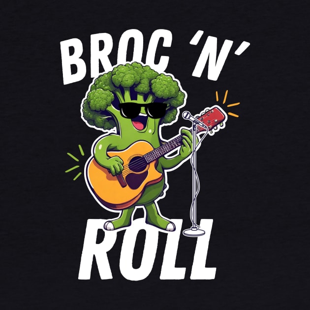 Broc 'N' Roll Funny Broccoli by DesignArchitect